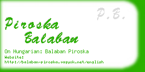 piroska balaban business card